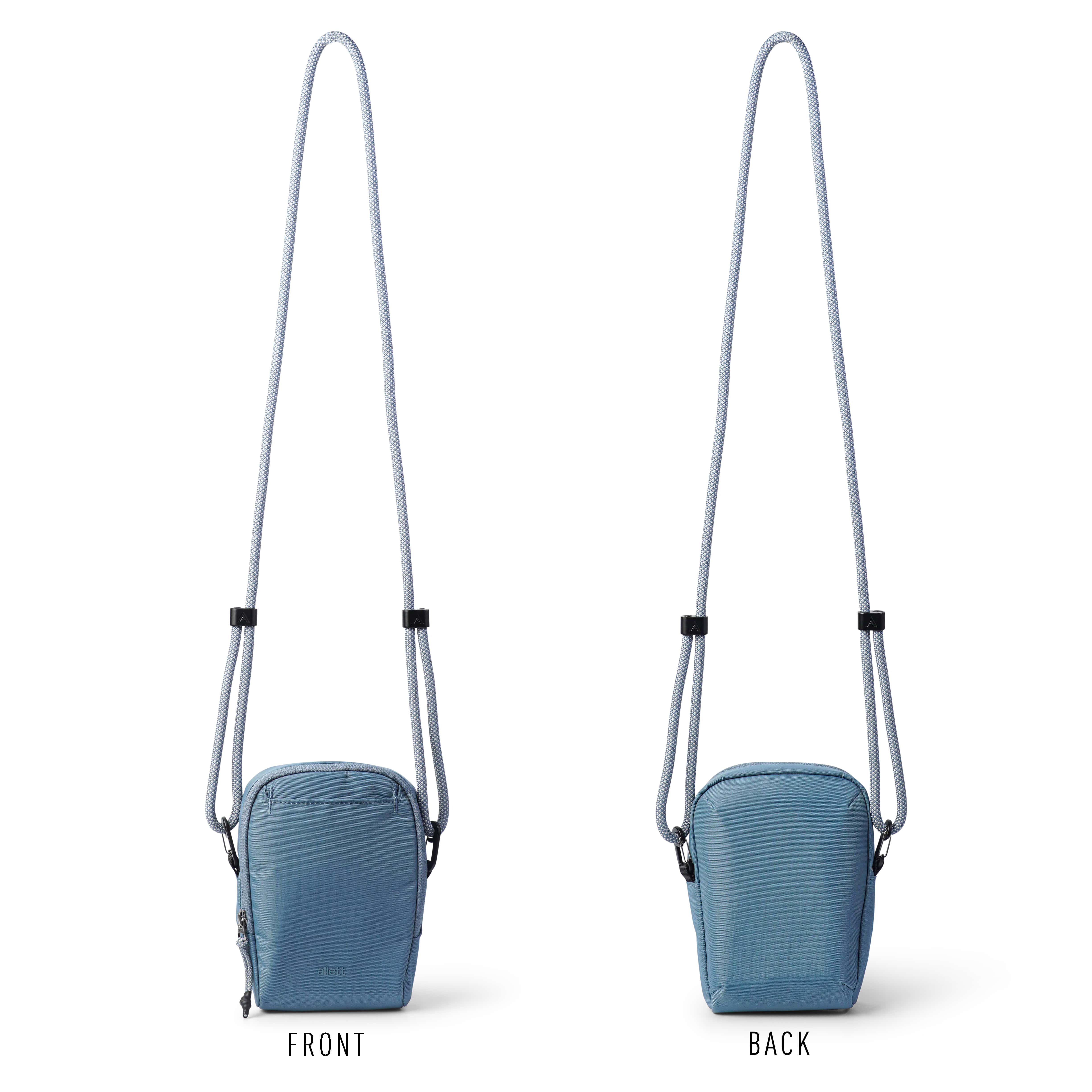 Front and Back View of Rope Bag in Blue Haze