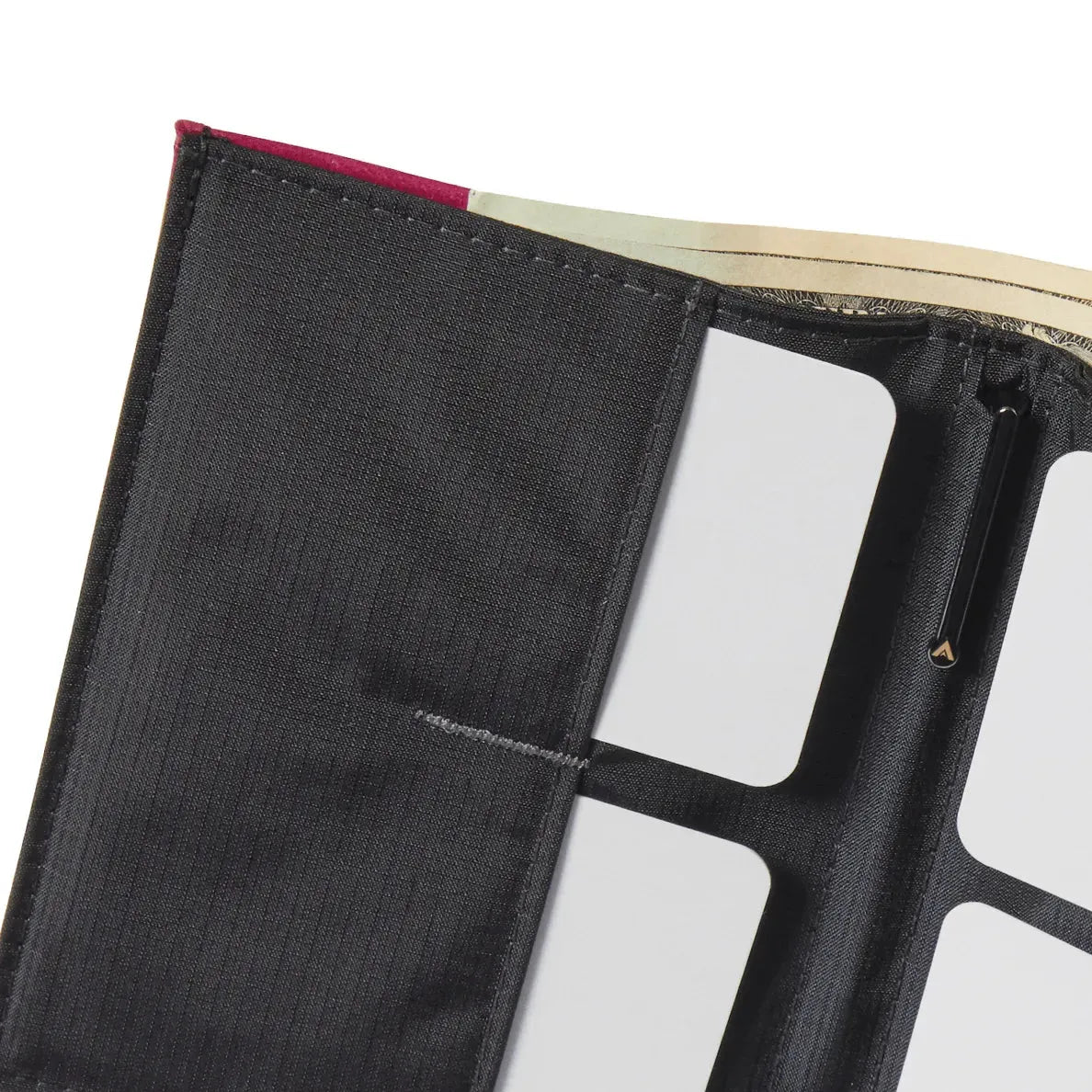 Detail View of Womens Envelope Wallet by Allett - ruby