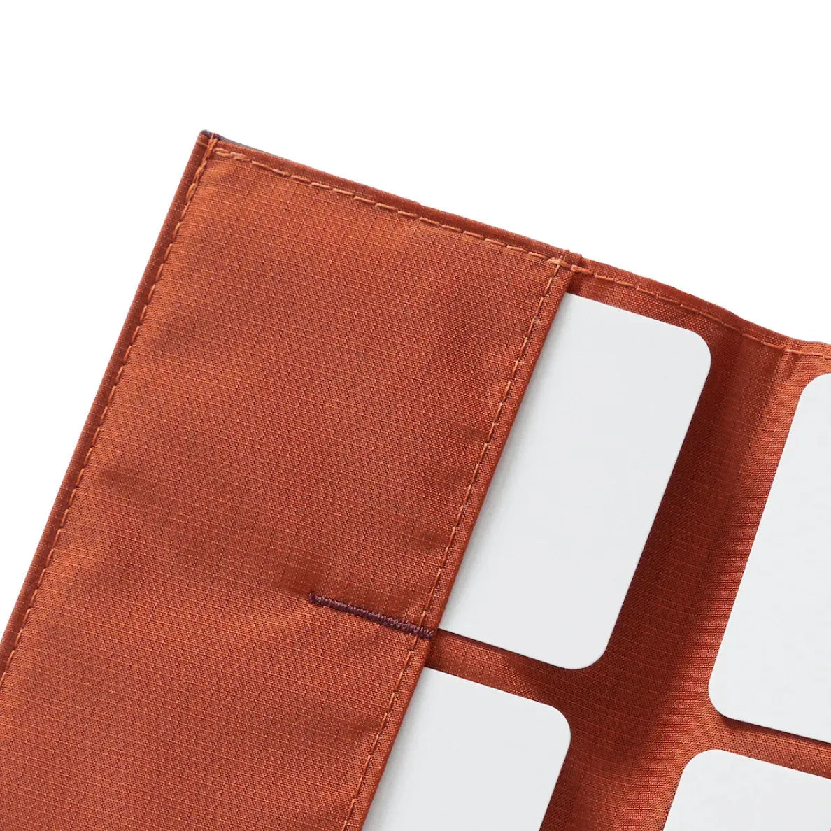 Close up of Allett leather original wallet merlot