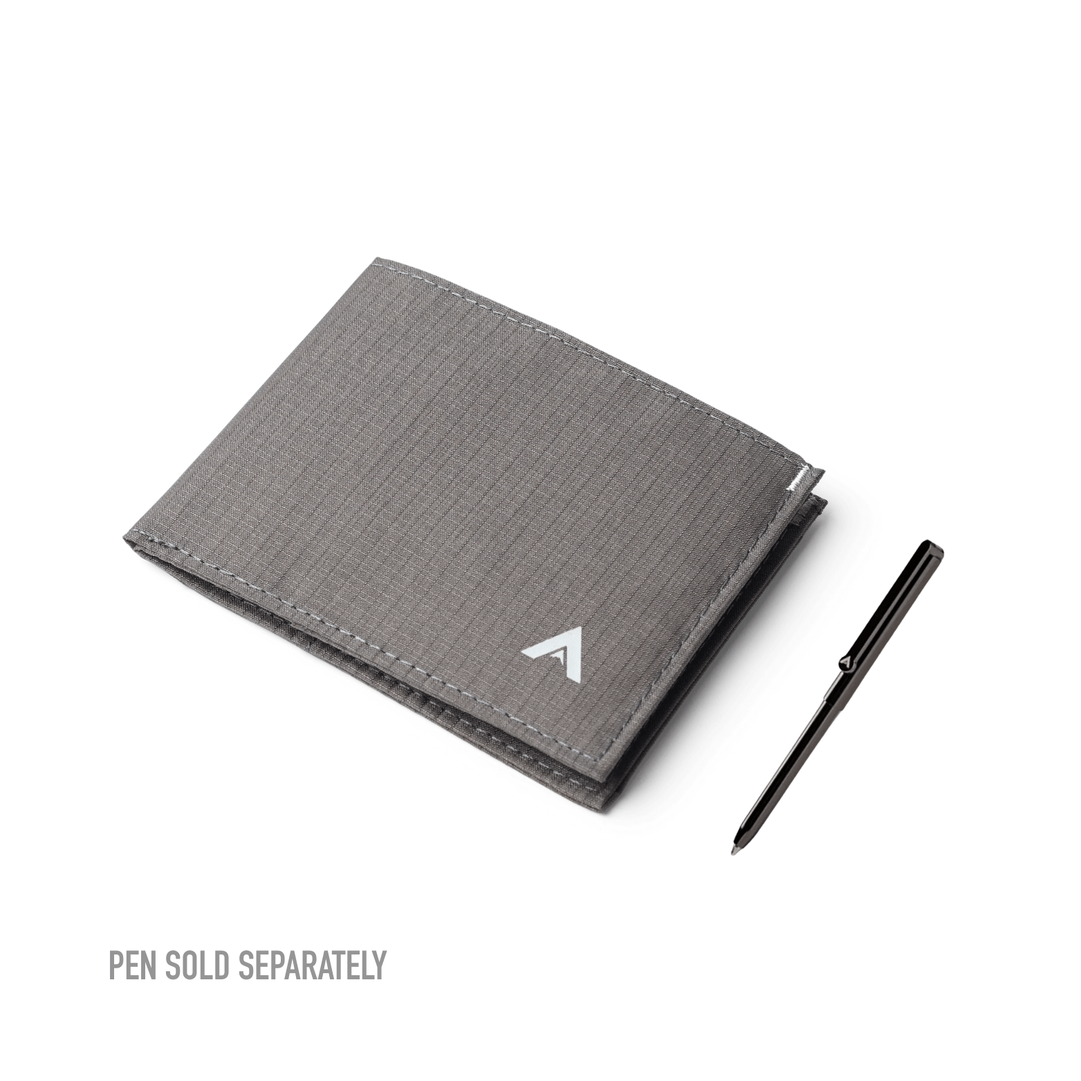 Allett Grey Sport Wallet with a pen on a white background