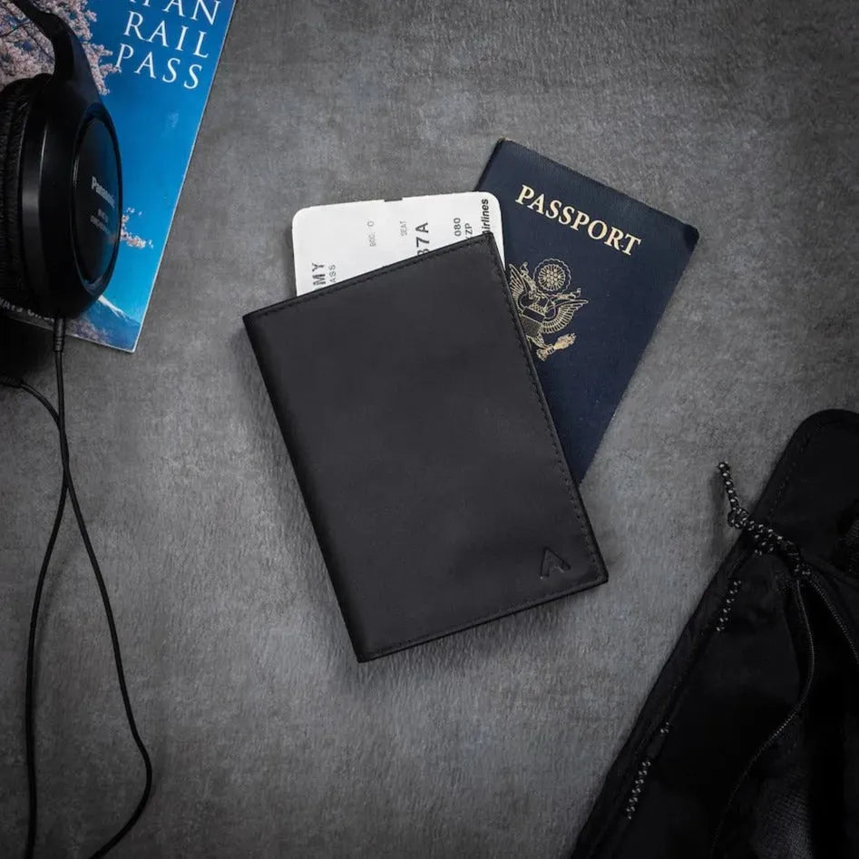 Allett Leather Travel Wallet onyx-black