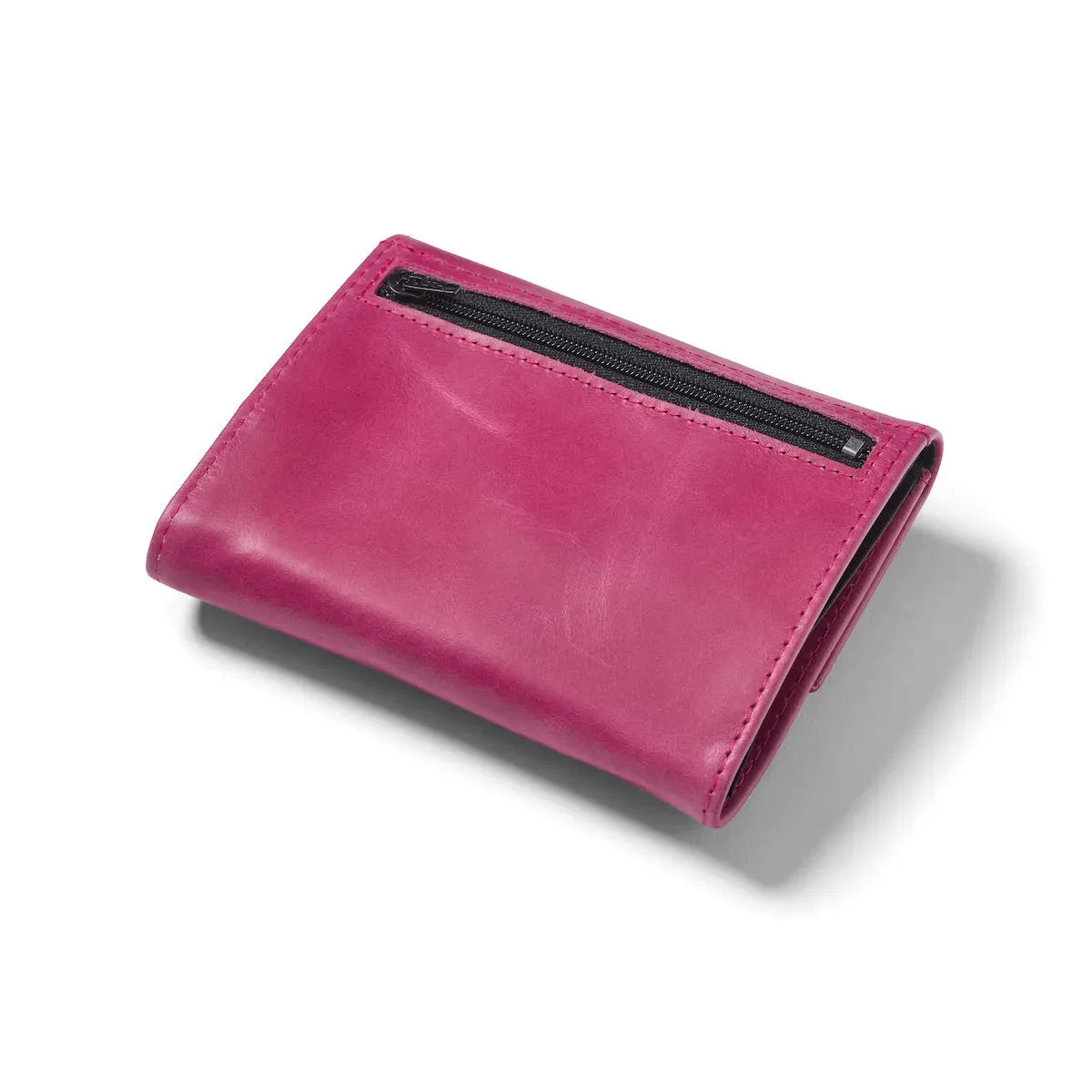 Womens Envelope Wallet back view of Leather Coin pocket by Allett - ruby
