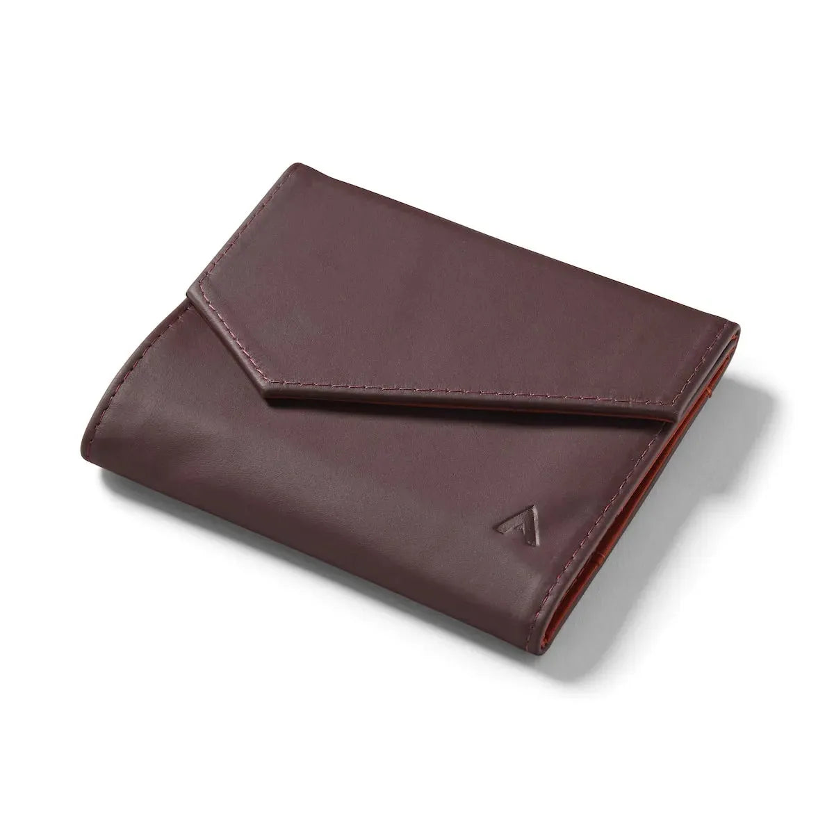 Front View of Envelope Wallet in Leather RFID Blocking by Allett - merlot