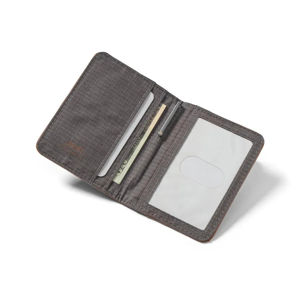 Leather hybrid card wallet hazel-brown