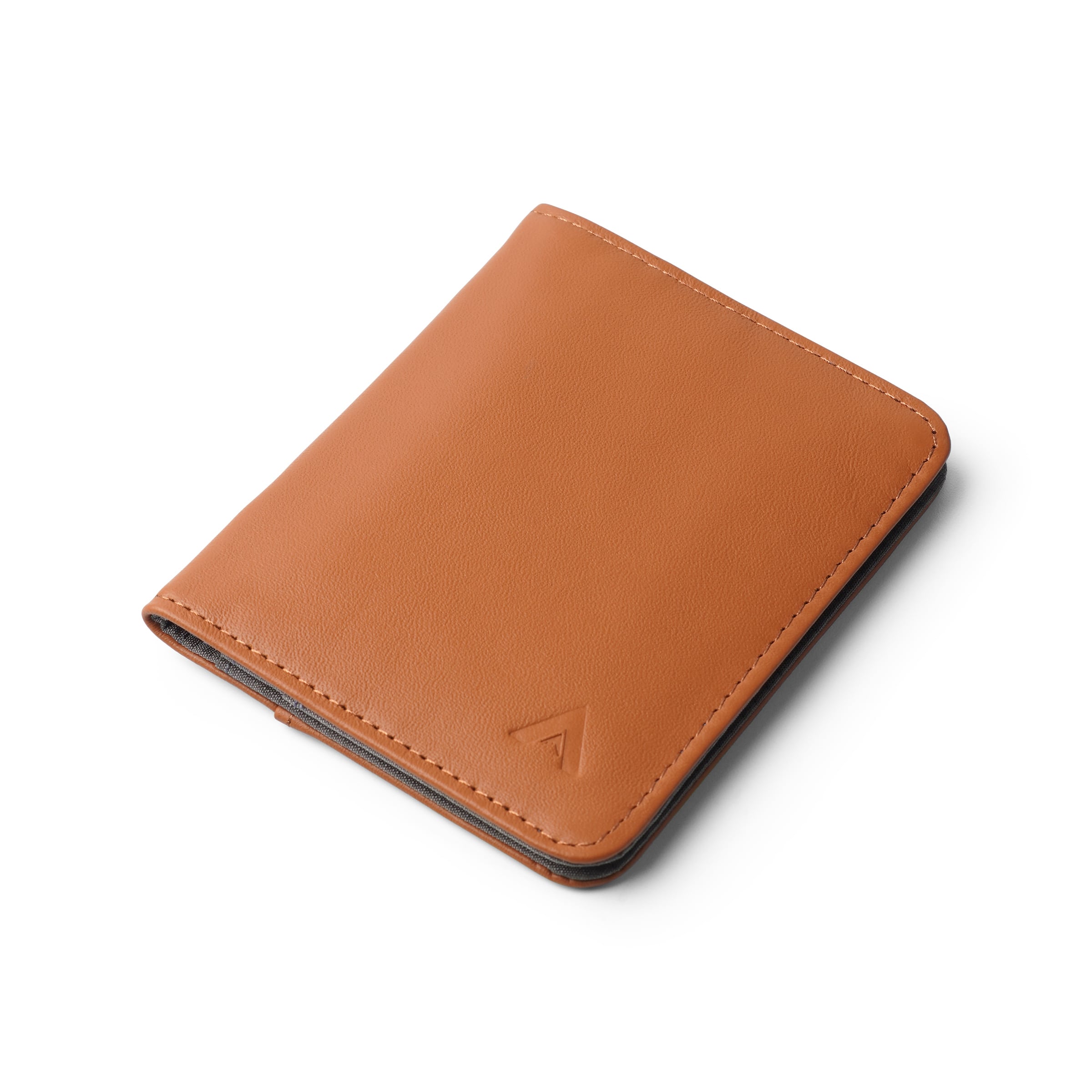 Leather hybrid card wallet hazel-brown