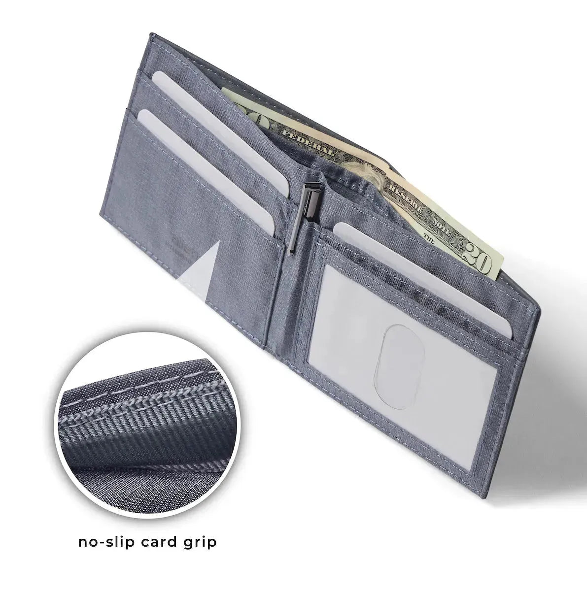 Allett Leather ID Wallet in slate-grey