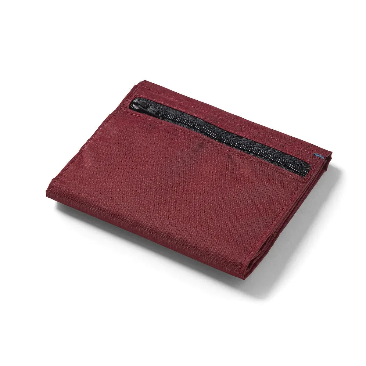 Zipper pocket on the Envelope wallet by Allett, a ladies minimalist wallet in mulberry