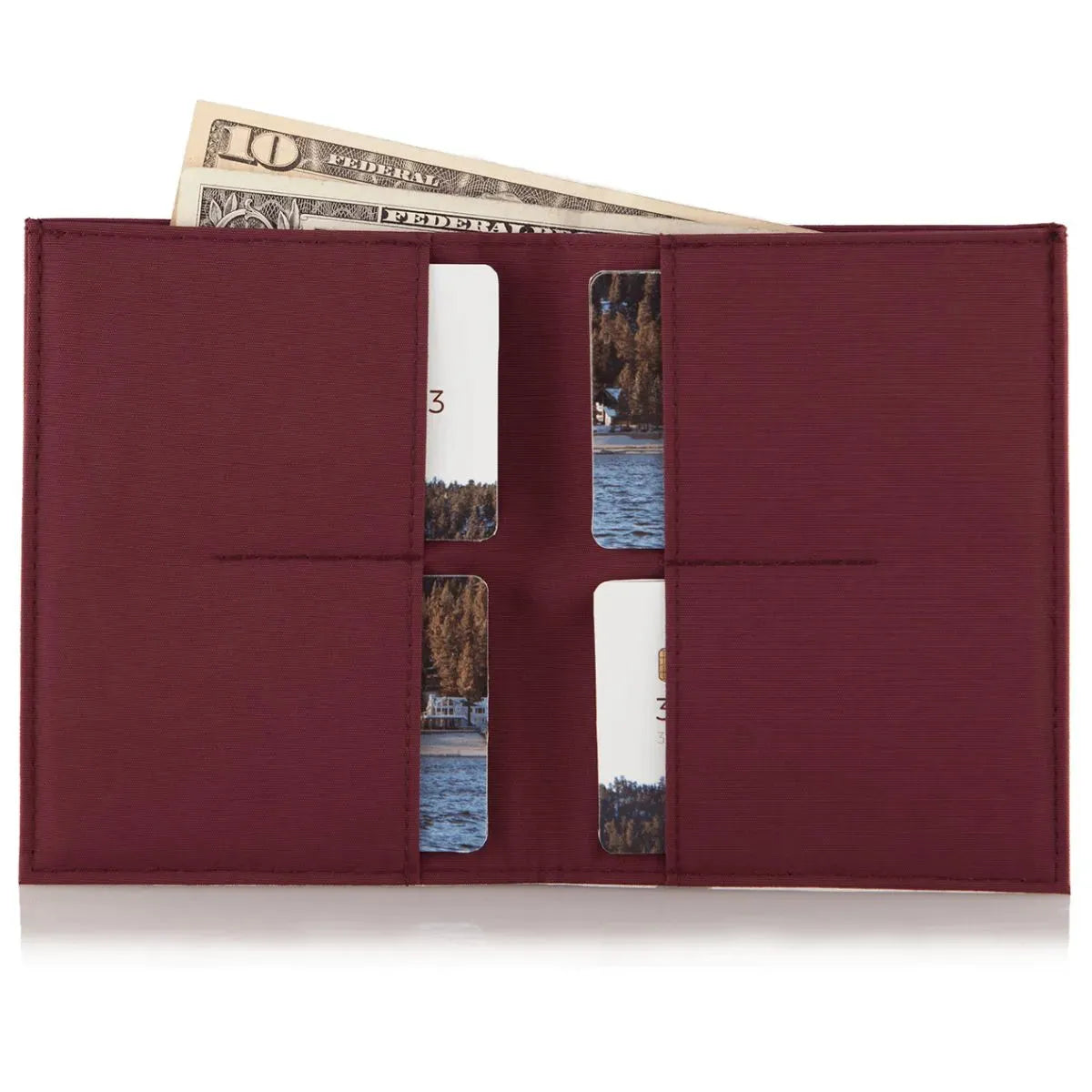 minimalist vegan nylon wallet oxblood oxblood-mule-collection