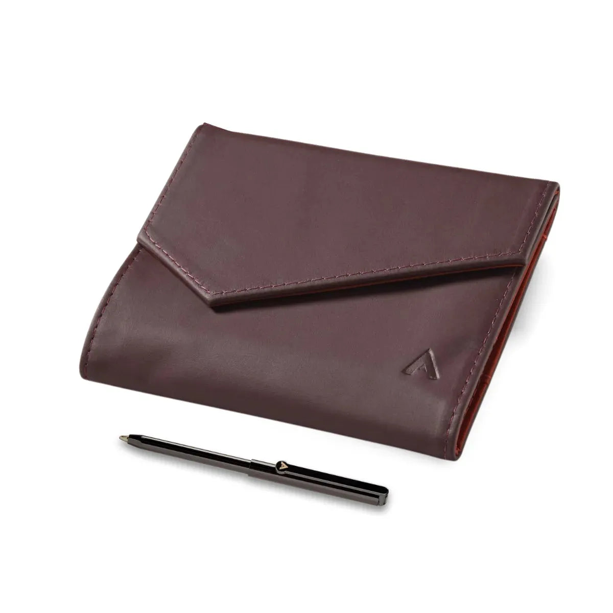 Allett Envelope Wallet with magnet - merlot pen