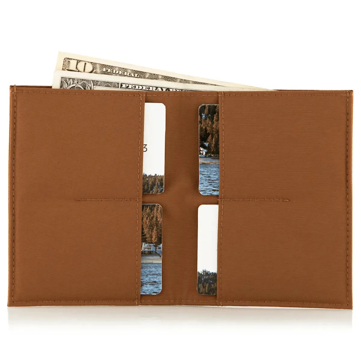 minimalist vegan nylon wallet brown brown-mule-collection