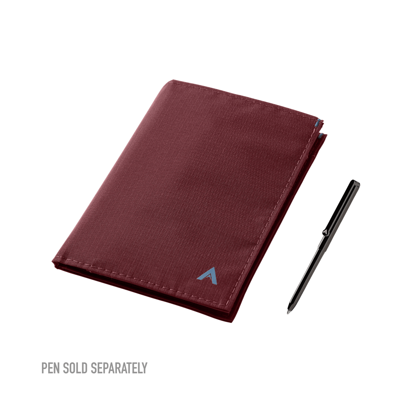 A large Travel Wallet from Allett wallet in mulberry with pen