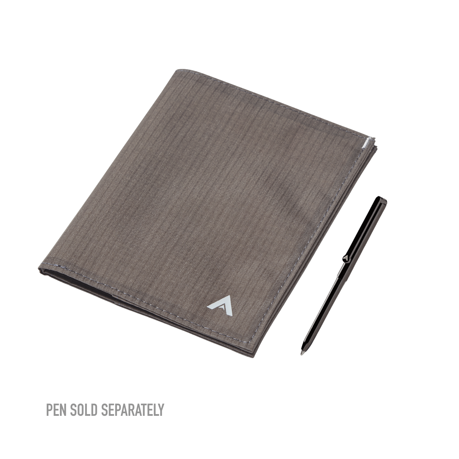 Gray Allett Wallet with a pen on a white background