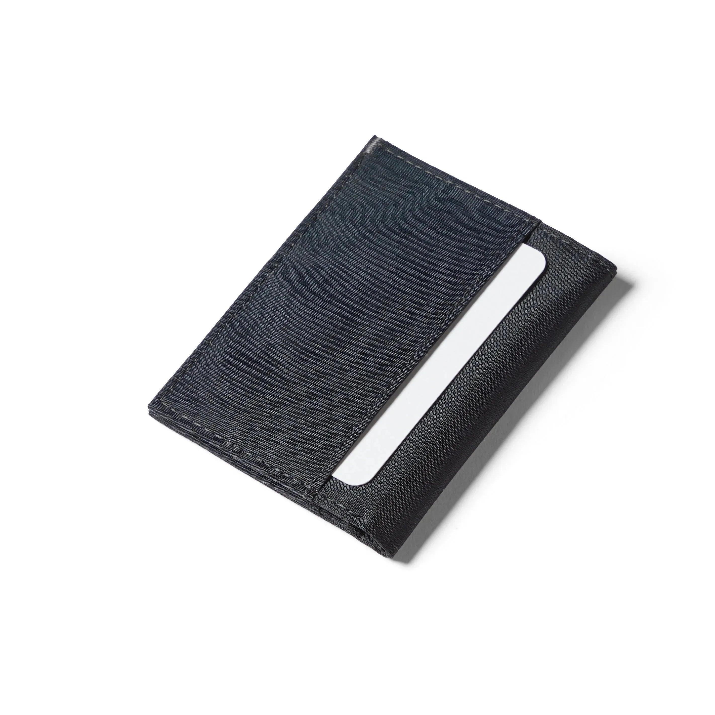 Jet Black hybrid card wallet, exhibiting an outer pocket designed for folding cards and cash. Allett Hybrid Card Wallet jet-black