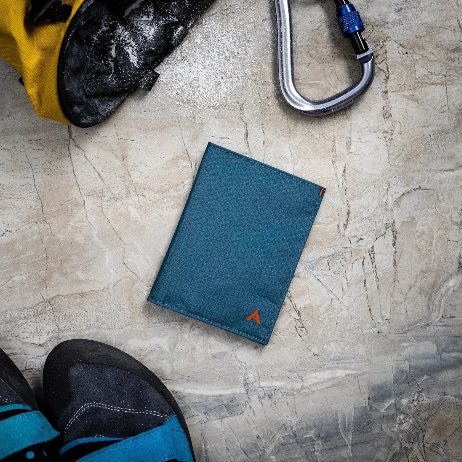 The ultra thin nylon edition of the Original Allett Wallet in indigo-blue
