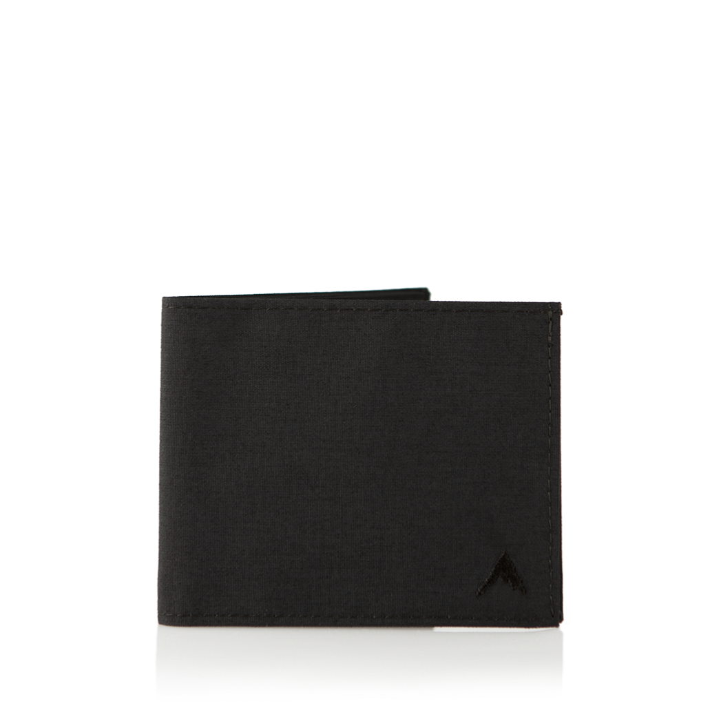 Black nylon "Lookout" wallet closed against a white background. Allett Lookout Nylon Wallet - black