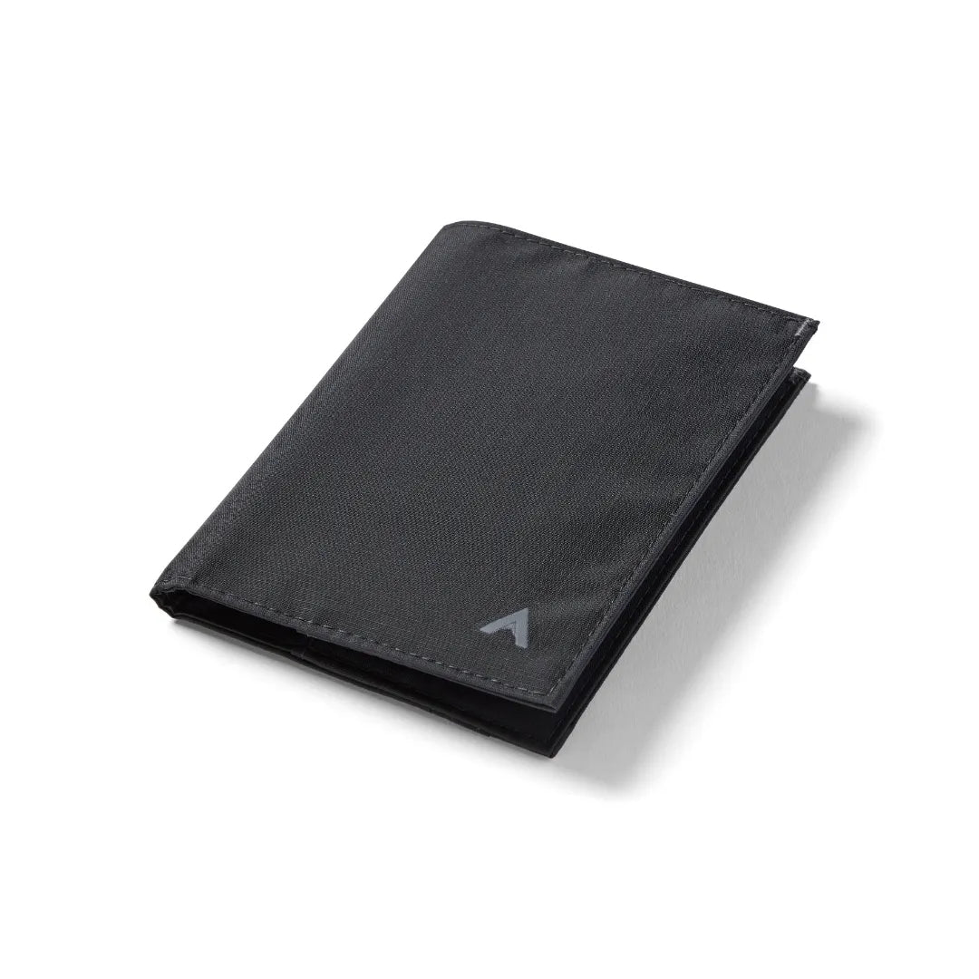 Ultra slim vegan ripstop nylon  wallet from Allett Wallets in The Original design jet-black
