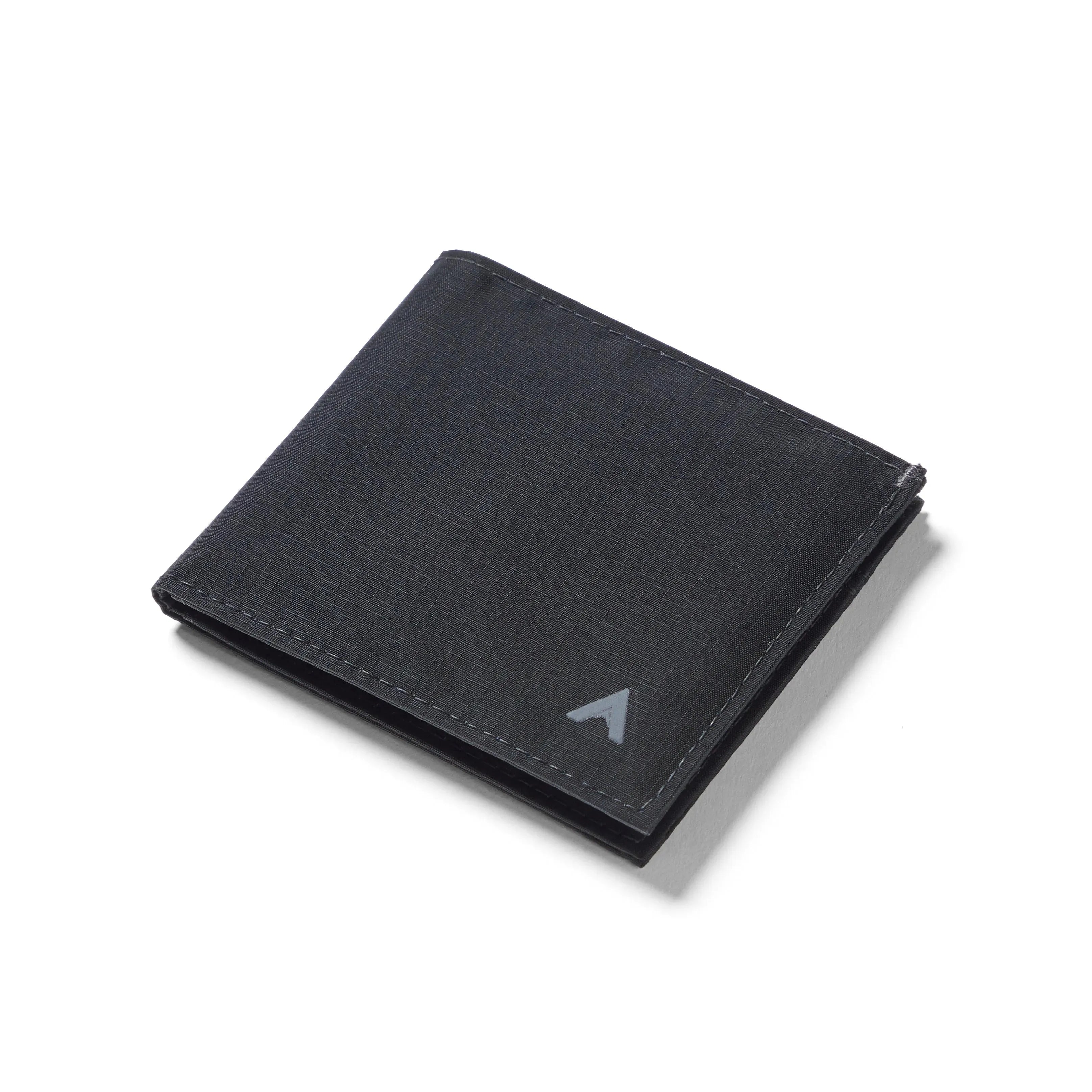 Stunning jet black vegan nylon ID wallet from Allett Wallets - Allett ID Wallet Nylon RFID jet-black
