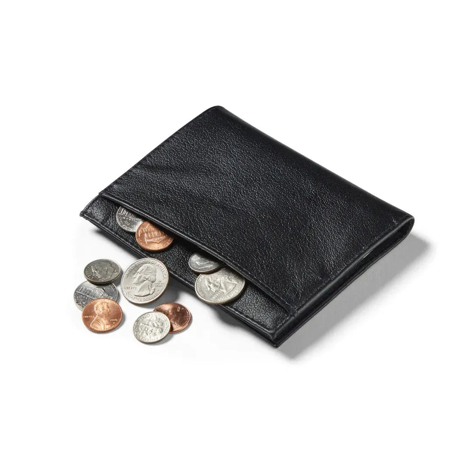 Black leather coin sales wallet